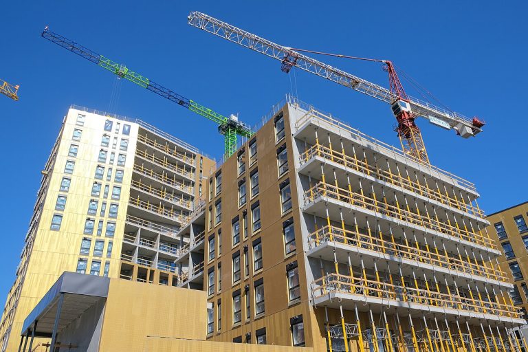 Conjunto habitacional em construção