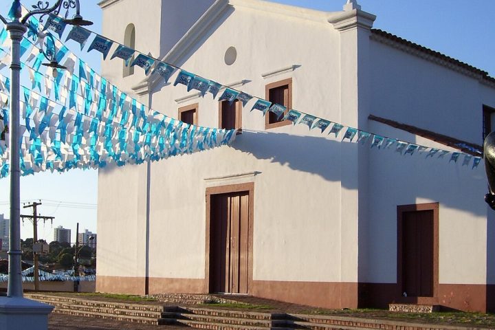 Igreja do Rosário e São Benedito, no Centro Histórico de Cuiabá, durante a Festa de São Benedito