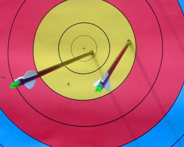 Alvo de tiro com arco com flechas