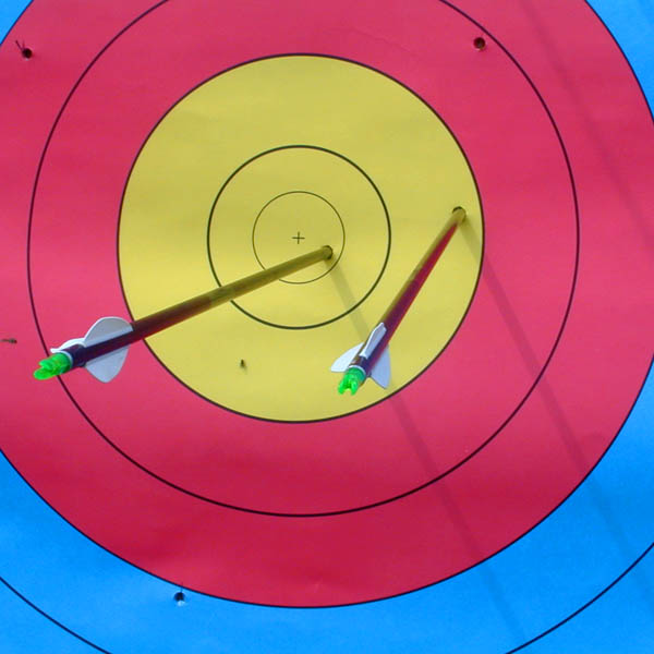 Alvo de tiro com arco com flechas