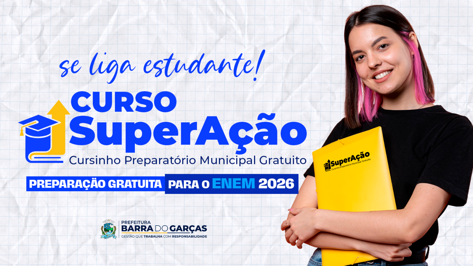 Barra do Garças abre inscrições do cursinho gratuito para o Enem em 31 de agosto