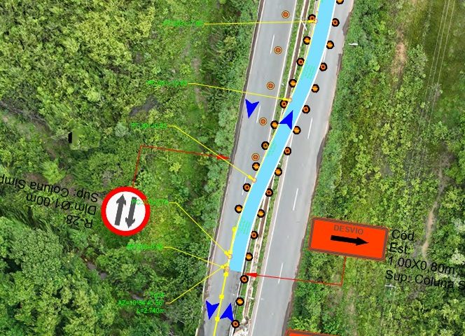 Palmiro Paes de Barros funciona em mão dupla por 90 dias durante obra de viaduto na BR-070