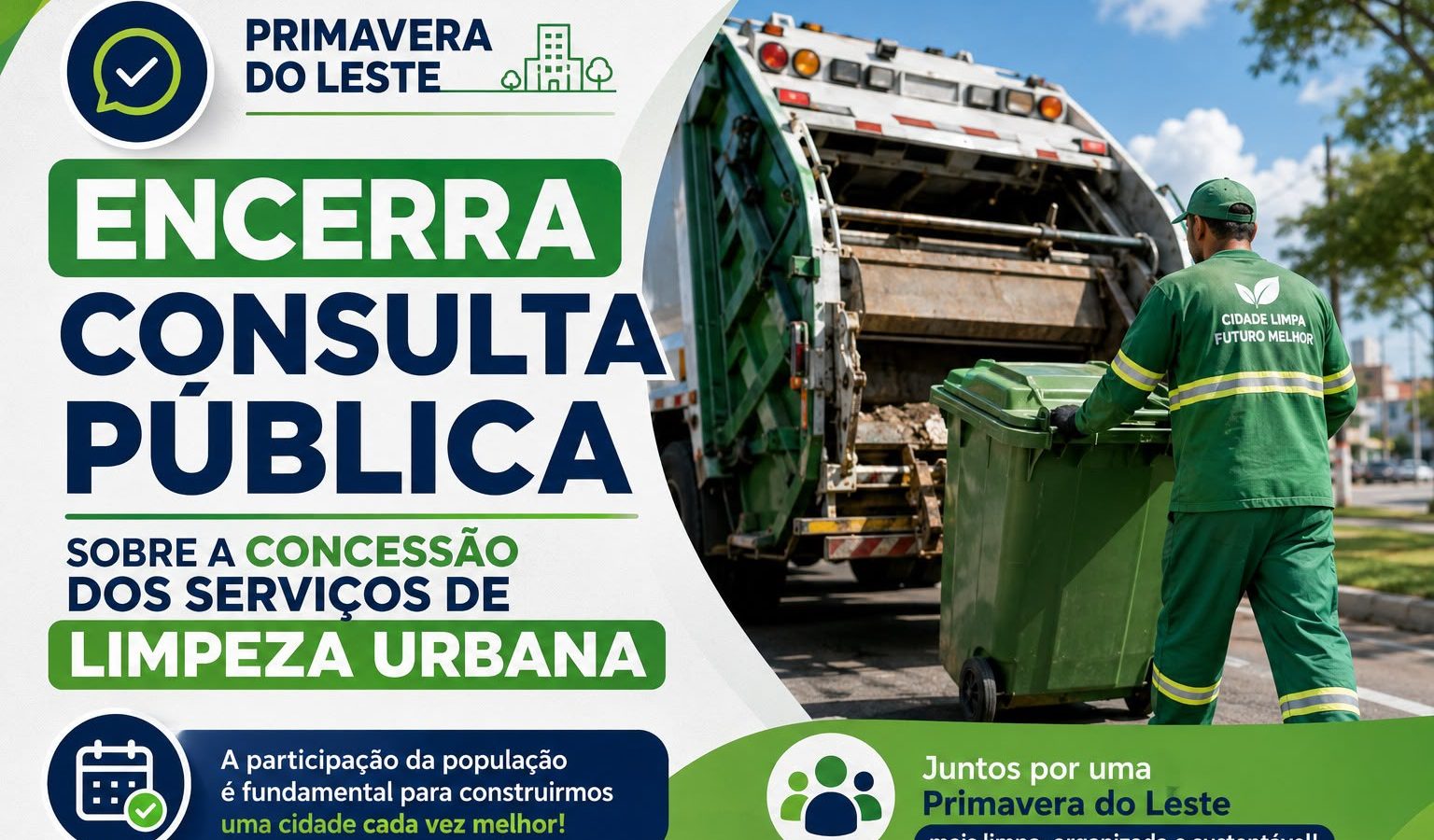 Primavera do Leste encerra consulta sobre concessão da limpeza urbana após 83 dias