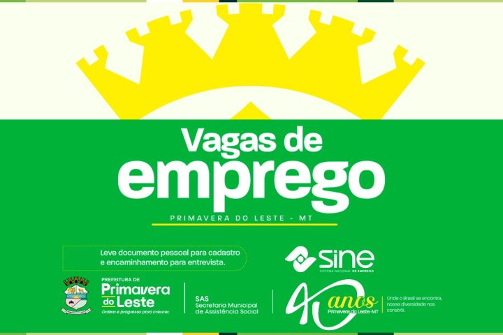Sine de Primavera do Leste abre a semana com 250 vagas de emprego, 14 exclusivas para pessoas com deficiência