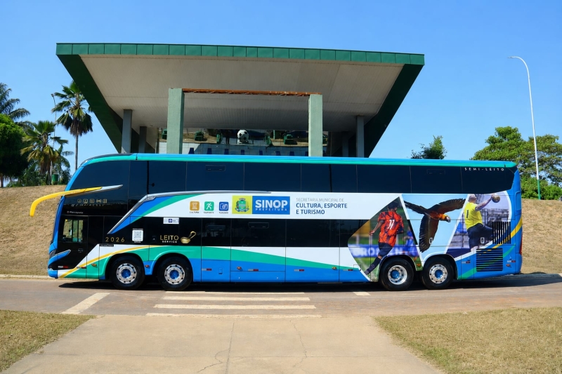 Sinop recebe ônibus de 64 lugares de R$ 2,635 milhões, com R$ 2 milhões de emenda parlamentar