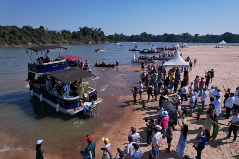 Praia do Cortado está interditada em Sinop para a montagem do Festeja