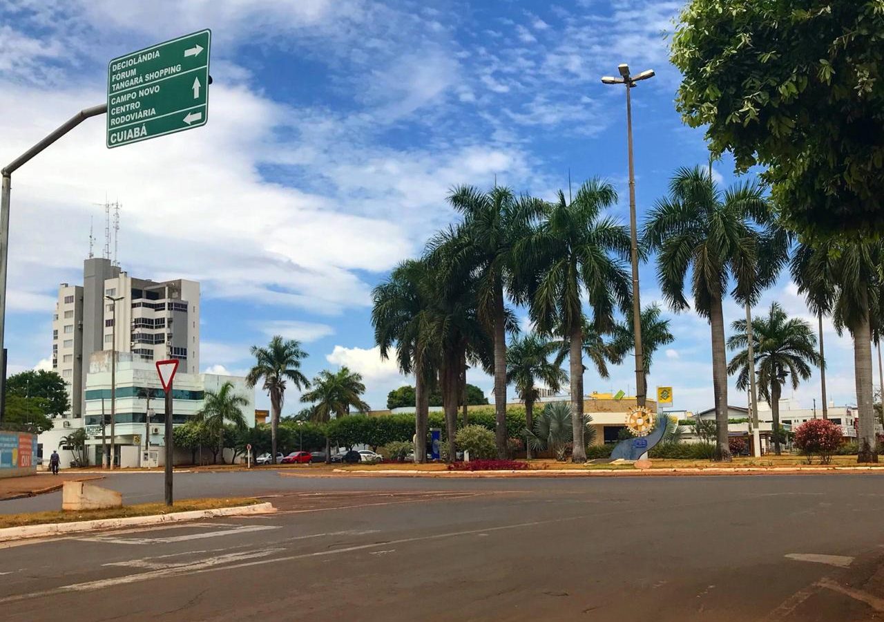 Área central de Tangará da Serra, onde foi inaugurado o Centro Municipal de Educação Especial
