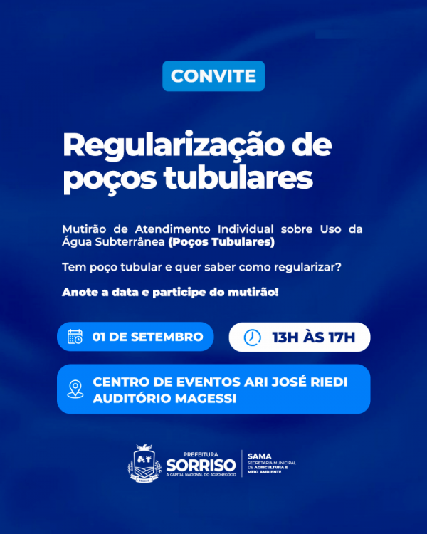 Sorriso faz mutirão para regularizar poços tubulares na terça-feira, no Centro de Eventos