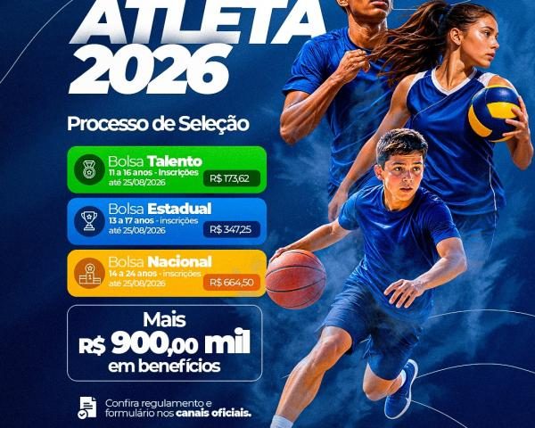 Sorriso abre inscrições do Bolsa Atleta 2026 com bolsas de R$ 173 a R$ 664 por mês