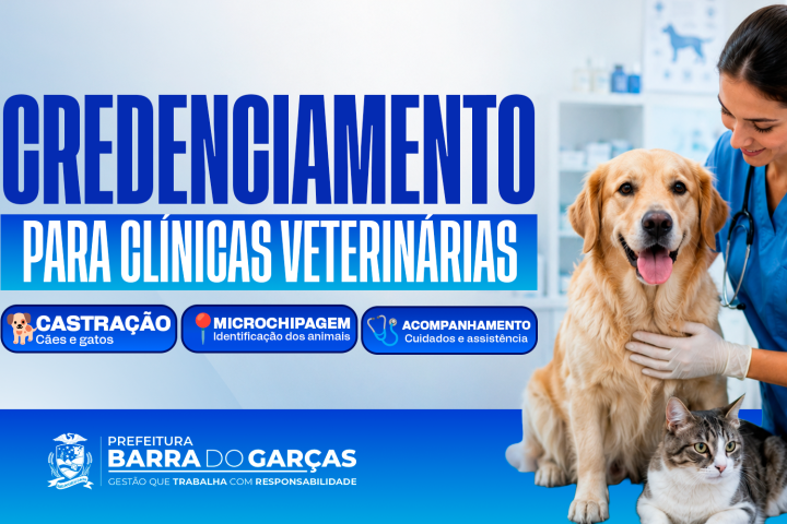 Barra do Garças abre credenciamento de R$ 891,7 mil para castração com microchip de cães e gatos