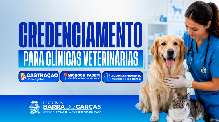Barra do Garças abre credenciamento de R$ 891,7 mil para castração com microchip de cães e gatos