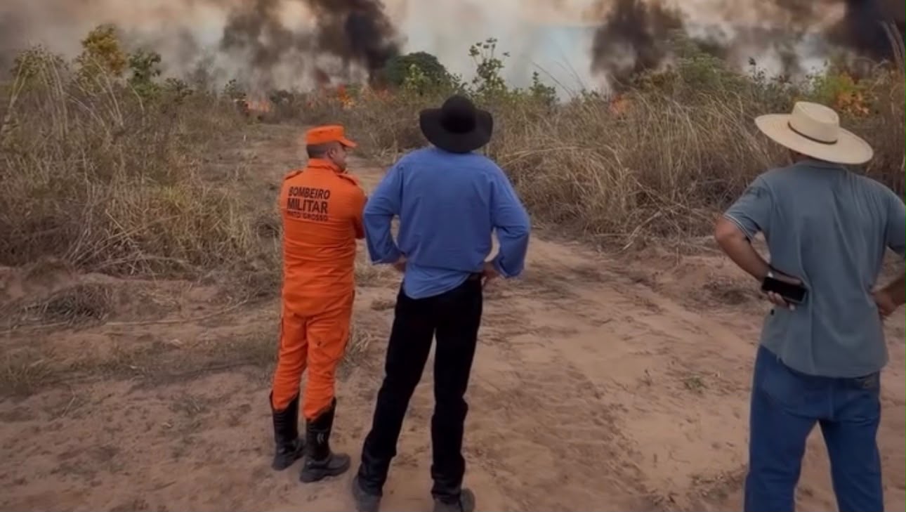 Incêndio na região das Furnas atinge 150 hectares em Primavera do Leste e mobiliza máquinas da Prefeitura há uma semana