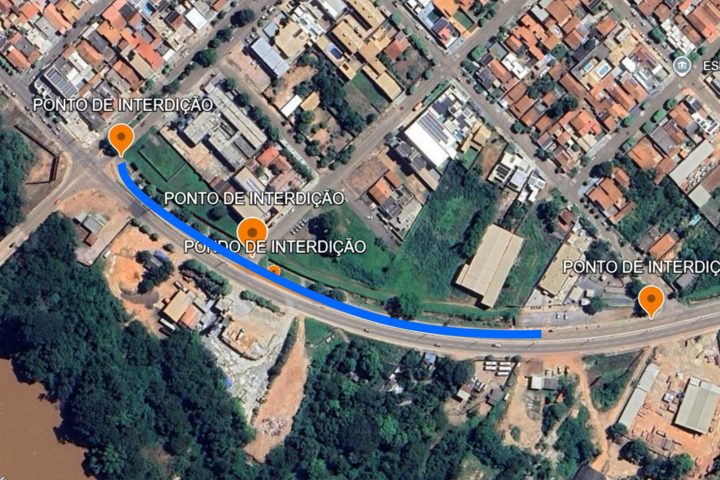 Avenida dos Estudantes tem 20 dias de interdição perto da Lions para o início das obras do viaduto
